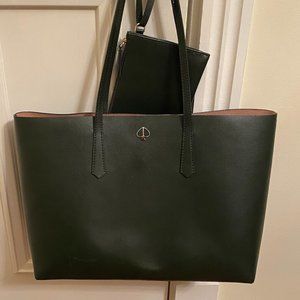 Kate Spade Forest Green Tote clutch included. Small scratch on front of bag